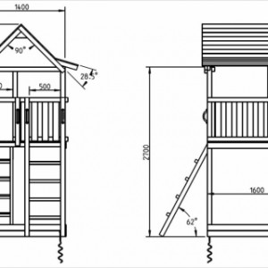 Various dimensions of the play equipment Pagoda