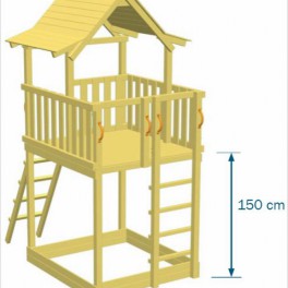 High Pagoda play structure with a platform height of 150 cm