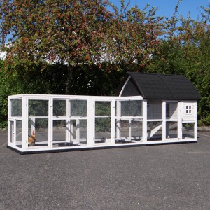 Rabbit hutch Kathedraal Large with runs and foundations 416x150x157cm