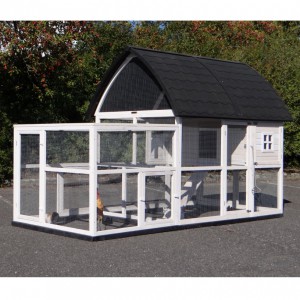 Rabbit hutch Kathedraal XL with added run and foundations 291x174x181cm
