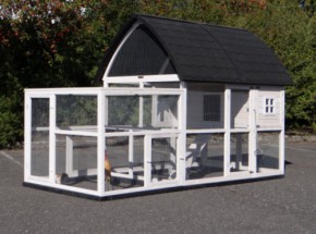 Hen house Kathedraal XL with added run and foundations 291x174x181cm