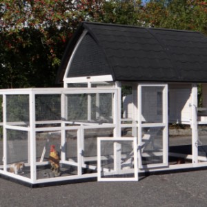 Large chicken coop Kathedraal XL has large doors for an optimal accessibility