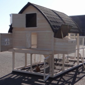 Practical and large rabbit hutch with spacious doors