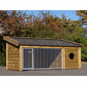 Dog house Rex 1 • insulated sleeping compartment • 341x182x163cm