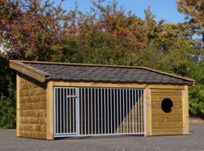 Dog kennel Rex 1 with insulated sleeping compartment 341x182x163cm