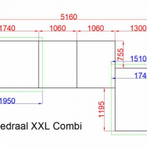 Dimensions of the large XXL-combination of the chickencoop Kathedraal XL