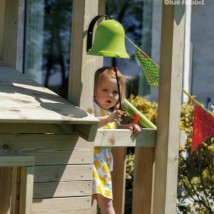 Wooden playhouse Lookout will be delivered with a plastic slide