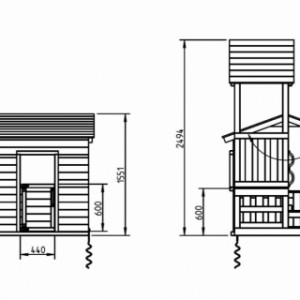 Various dimensions of the playtower Lookout