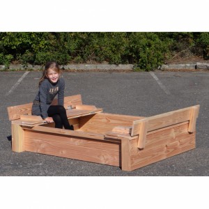 Sandbox Cubic Twist with flip-up sandbox lid • Douglas • 150x120cm