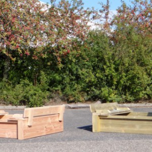 Wooden sandbox Cubic Twist, also available in Douglaswood