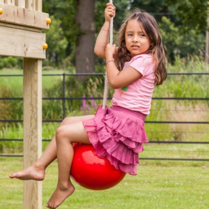 Swing away on the bright red buoy ball swing – a fantastic addition to any playset!