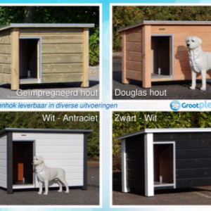 The dog house Loebas is available in multiple versions