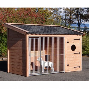 Dog kennel Max 1 with insulated sleeping compartment | Douglas | 341x182x240cm