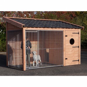 Dog kennel Max 2 Douglas with insulated sleeping compartment 341x182x240cm