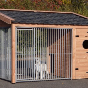 The dog kennel Max 3 is provided with a sleeping compartment