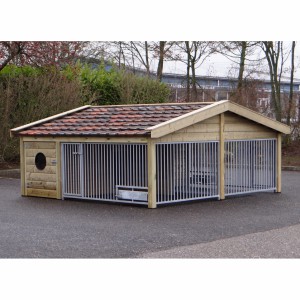 Dog kennel Rex 2 COMPART with sleeping compartment 341x182x163cm