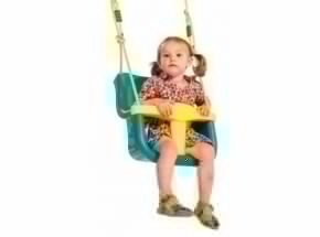 Baby swing turquoise/yellow • with yellow PP-rope