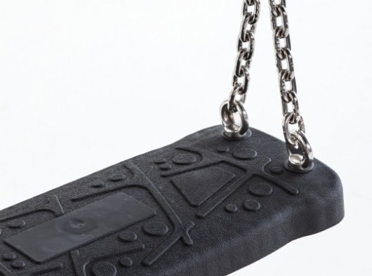 Rubber swing seat Curve • black • galvanized chain