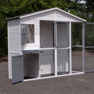 Aviary for birds with large doors and safety door