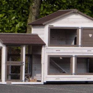 The rabbit hutch Exellent Medium will be delivered in the shown colours
