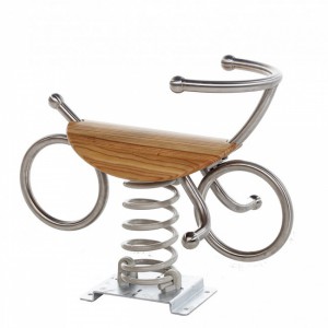 Stainless steel with wood bike spring rider