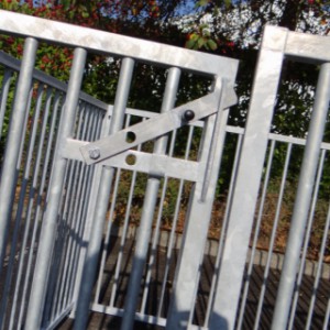 The door of the puppy enclosure is provided with a solid doorlock