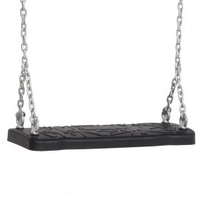 Rubber swing seat Curve XL • black • galvanised chain