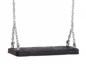 Rubber swing seat Curve XL • black • galvanised chain