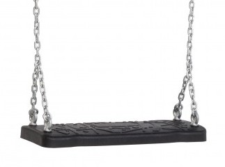 Rubber swing seat Curve XL • black • stainless steel chain