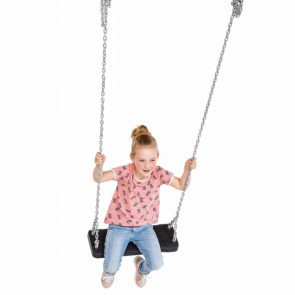 The swing seat Curve XL is made of black rubber