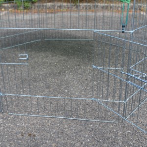 The rabbit enclosure is provided with a little door