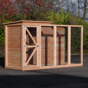 Aviary Flex 4.1+ with safety porch, sleeping compartments and storage room 347x132x201cm