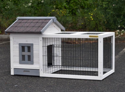 Rabbit hutch - guinea pig hutch Pretty Home White 106x68x64cm