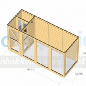 Aviary Flex 4.1+ with safety porch, sleeping compartments and storage room 347x132x201cm