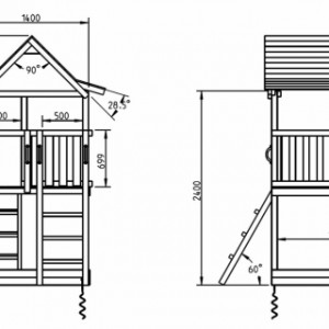 Various dimensions of the play equipment Pagoda