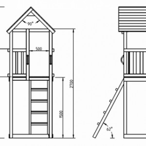 Various dimensions of the play equipment Kiosk high