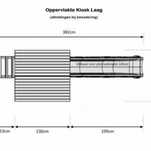 Various dimensions of the playtower Kiosk | view from above