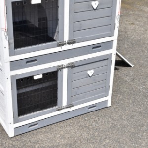 Chickencoop Double Medium White-Grey - 2 sleeping cabins for chickens