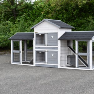 Rabbit house Double Medium | large double rabbit house with 2 runs and 2 sleeping cabins