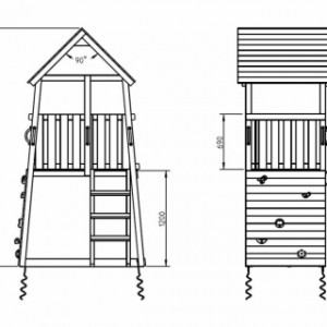 Various dimensions of the play equipment Belvedere 120