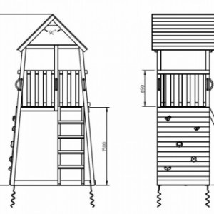 Various dimensions of the playtower Belvedere