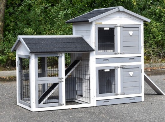 Rabbit hutch Double Small with run at the left side 162x72x121cm