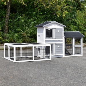 Rabbit hutch Double Small with additional run and Multirun 273x109x121cm
