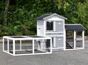Guinea pig hutch Double Small with additional run and Multirun 273x109x121cm