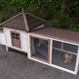 Guinea pig hutch Ambiance Small is extended with a covered run