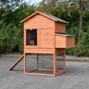 Wooden chickencoop Prestige Large is extended with a laying nest