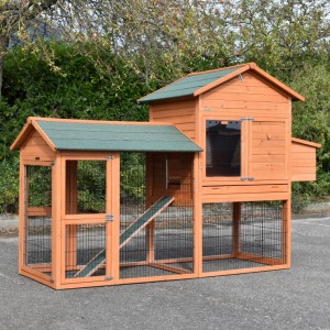 Large rabbit hutch Prestige Large with run and laying nest 265x100x181cm