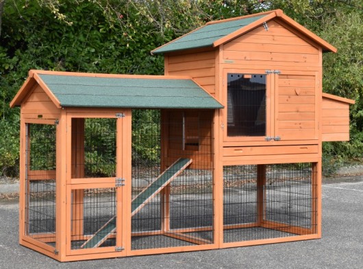 Large rabbit hutch Prestige Large with run and laying nest 265x100x181cm