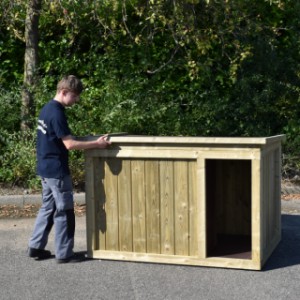 The dog house Block Extra Large is made of impregnated spruce wood