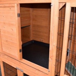 The rabbit hutch Holiday Large has a large sleeping compartment for your rabbits